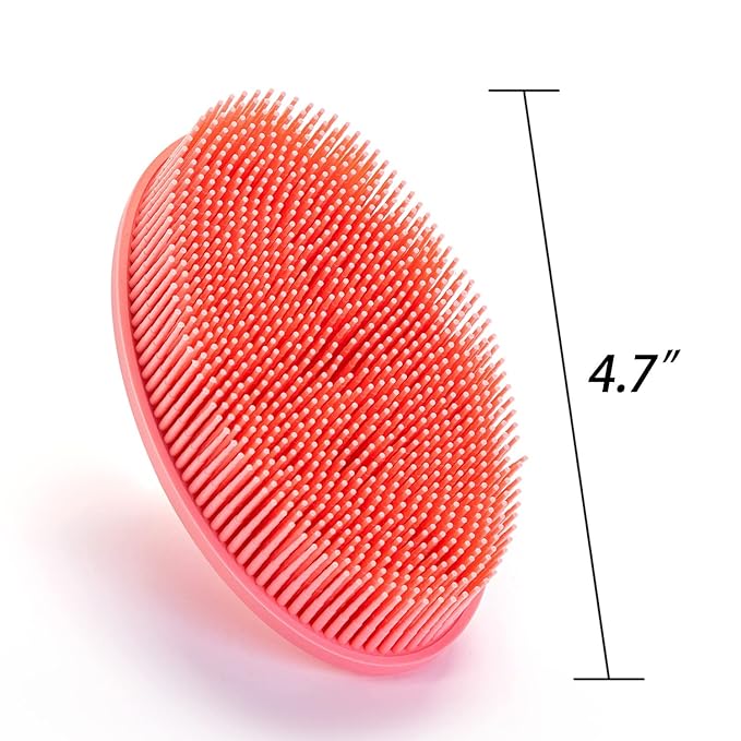 Premium Sensory Brush for Kids or Autism,Soft Silicone Body Scrubber,2 in 1 Sensory Room Occupational Therapy Sensory Brushes,Silicone Loofah,Pet Shower Brush Bath Brush Shampoo Brush(Oval-Navy Blue)