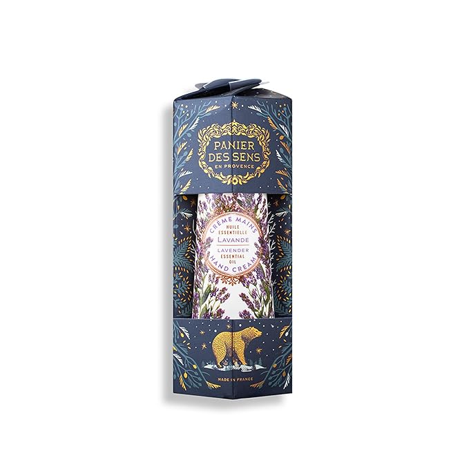 Panier des Sens - Christmas Limited Edition - Lavender Mini Hand Cream for Dry & Cracked Hands - 97% Natural Ingredients - Shea Butter & Olive Oil - Nourishing Hand Care Gift - Travel Size 1 Fl Oz