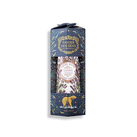 Panier des Sens - Christmas Limited Edition - Lavender Mini Hand Cream for Dry & Cracked Hands - 97% Natural Ingredients - Shea Butter & Olive Oil - Nourishing Hand Care Gift - Travel Size 1 Fl Oz