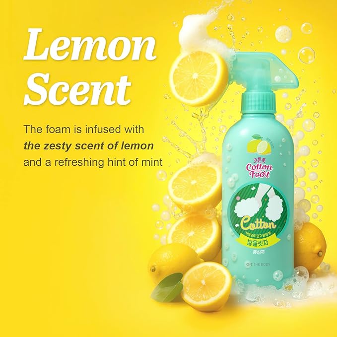 Cotton Foot - Foot Shampoo Soap (Lemon, 13fl oz*2, Pack of 2) - Refreshing Cleanse Spray, Deodorizing Foot Care Wash. Foaming Wash, Easy to Use