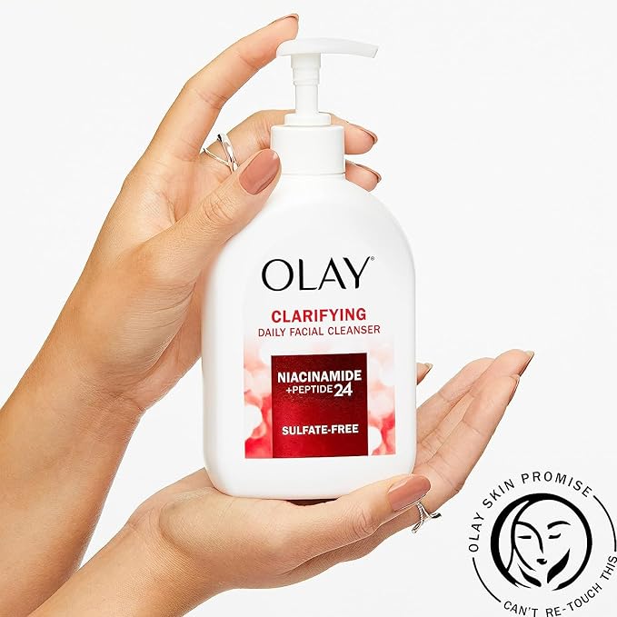 Olay Face Wash, Daily Facial Cleanser with Niacinamide, Peptides & Glycerin - Clarifying, Refreshes Skin Surface, Refines Appearance of Pores - Sulfate-Free, Paraben-Free, Oil-Free, 16 Oz
