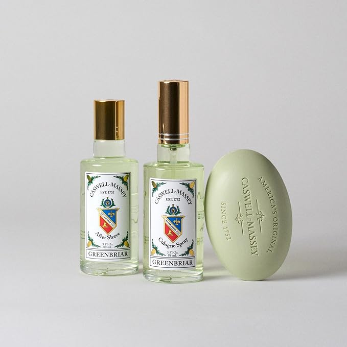 Caswell-Massey Greenbriar Natural Bar Soap for Men, Moisturizing Body Soap Bar for All Skin Types, Made with Essential Oils & Plant-Based Formula for Soft Skin, Made in USA, 5.8 oz