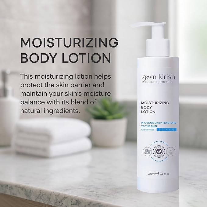 gew'n kirish Moisturizing Body Lotion - Daily Moisture for All Skin Types, Natural Ingredients, Skin Barrier Protection, 7.5 fl oz