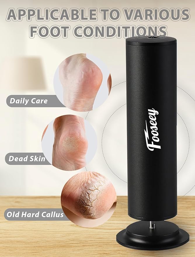 Dermave Foot Callus Remover, Professional Pedicure Tool for Feet with 60pcs Sandpaper Discs, Electric Callus Remover for Feet,Adjustable Speed Aluminum Foot File for Dead Skin, Black