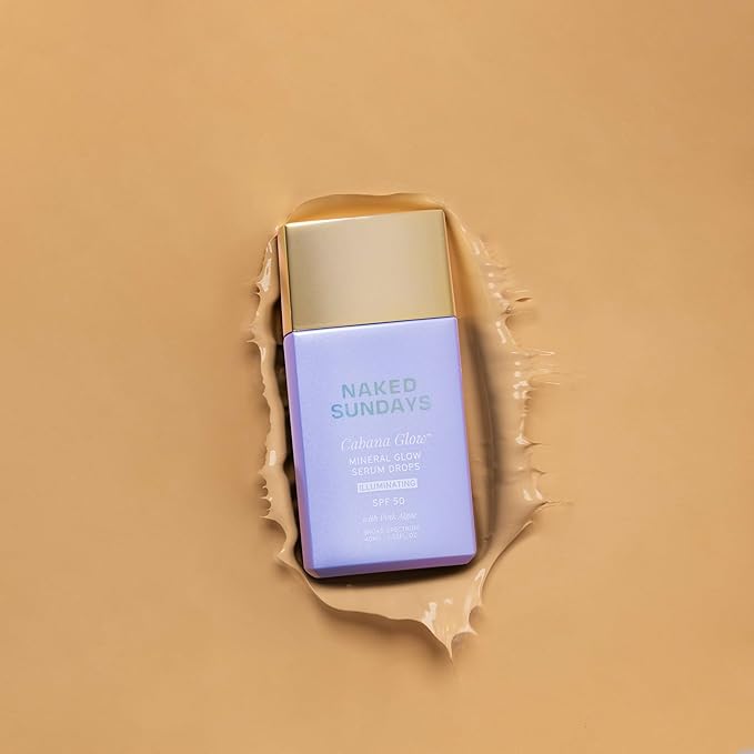 Naked Sundays CabanaGlow™ Illuminating Tinted Sunscreen Serum Drops SPF 50 – Hydrating, Brightening, Zinc Oxide Daily Face Sunscreen with Skin-Perfecting Pigments