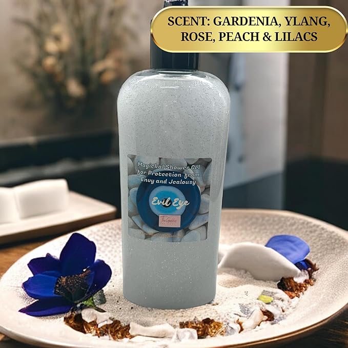 Evil Eye Shower Gel – 8 oz Handmade Body Wash for Protection, Reversal & Repelling Negative Energy – Altar-Charged – Wiccan, Hoodoo, Conjure, Pagan Use – Vegan & Sulfate-Free