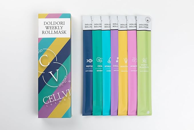 Roll Face Mask Sheet Weekly (7pcs) - Korean Deep Hydrating Collagen Hydrogel Mask for Women - Moisturizing Overnight Skincare