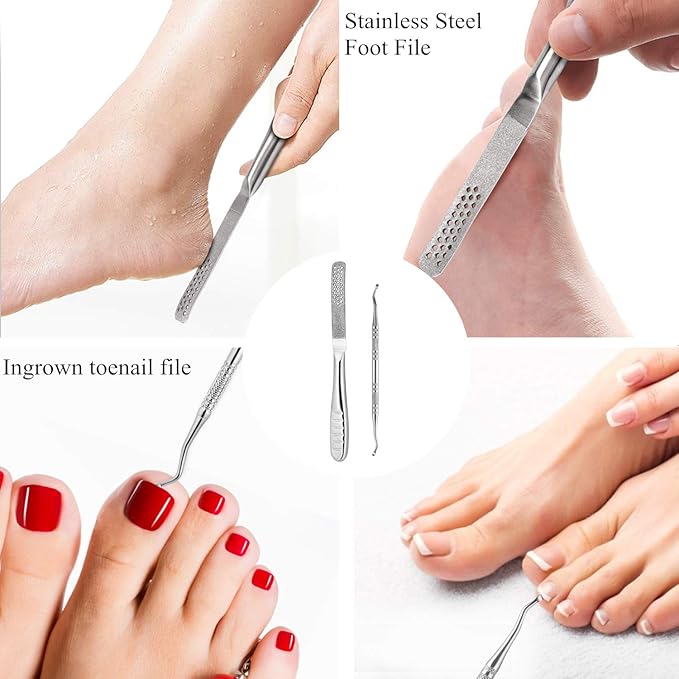 Callus Shaver, Foot Shaver Callus Remover for Feet Hand Care with Foot File, 10pcs Blades, Foot File Head and Dead Skin Storage Cover (15Pcs in Total)