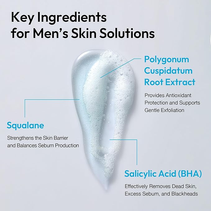 Dual Pore Cleanser, Oil to Foam Daily Facial Wash, Exfoliating Salicylic Acid & Deep Pore Cleansing, Hydrating Facial Cleanser with pH-Balanced Formula, Suitable for Oily, Dry, Sensitive Skin