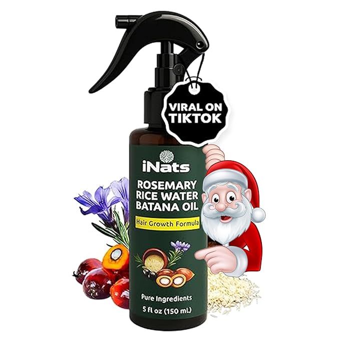 Rosemary Water Spray 5 fl oz - with Rice Water, Biotin, Batana & Peppermint Oil – Hair Oil Spray for Strengthen, Moisturize & Thicken Naturally, Suitable for All Hair Types - For Men & Women