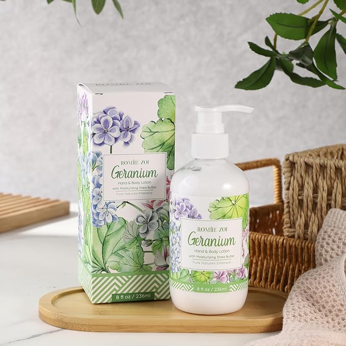 ROMIIE ZOI Daily Hand & Body Lotion with Moisturizing Shea Butter - Geranium - 236 ML / 8 FL OZ