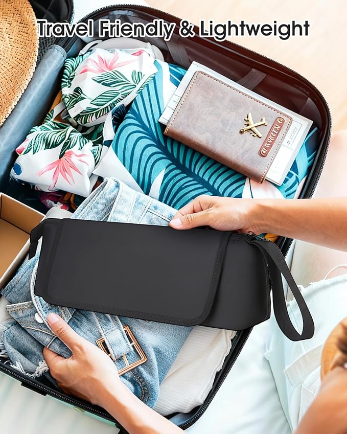 Hair Tools Travel Bag with Heat-Resistant Mat, Large Capacity Organizer for Curling Iron, Flat Iron, Blow Dryer & Hair Accessories, Portable Travel Case for Styling Tools (Midnight)