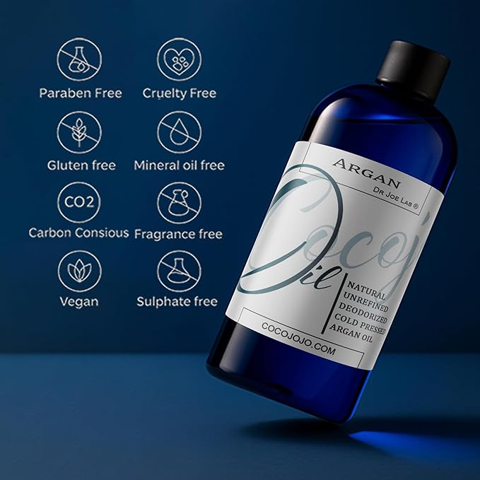 Cocojojo Deodorized Argan Oil for Hair Treatment Oils, Pure Argan Oil for Face, Unrefined Unscented Cold Pressed Extra Virgin - 32 Oz (Pack of 1) - Packaging May Vary