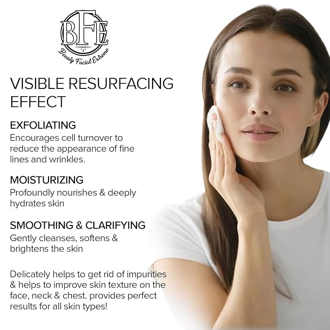 Anti-Aging Resurfacing Peel Pads - Contains Lactic, Salicylic, & Glycolic Acid. Reduces fine Lines, Wrinkles, Dark Spots, Freckles & Uneven Skin Tone. Restore Skin for Smoother & Radiant Complexion.