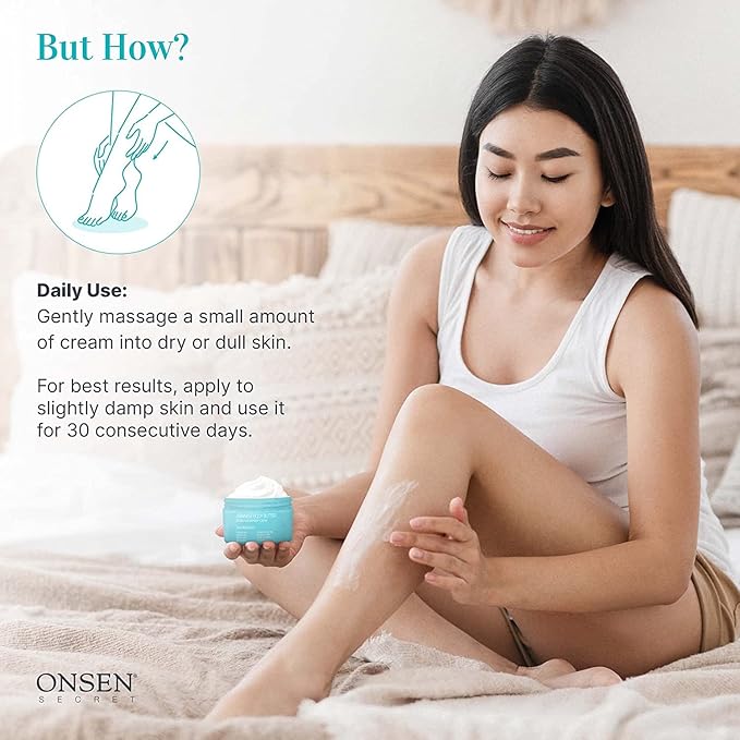Onsen Japanese Body Butter for Women - Skin Refinery Cream Natural and Organic Shea Butter Moisturizing Clear Skin Exfoliator with Coconut Oil and Vitamin E - 8.6 fl oz / 255 ml (Sandalwood)