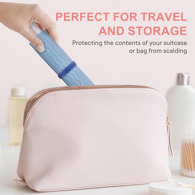 Oversize Silicone Heat Resistant Mat, Portable Travel Mat Cover with Velcro for Curling Irons, Flat Irons, Hair Straightener and Hot Hair Styling Tools(14.2" x 11")