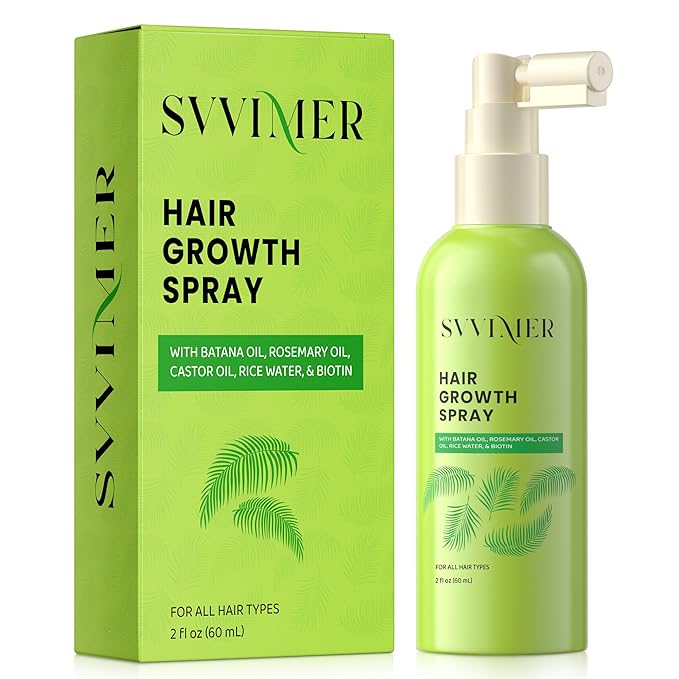 Svvimer Hair Growth Serum Spray - with Rosemary Batana Oil Biotin for Hair Loss and Thinning Hair - Thicker Fuller Hair for Women Men 2 Fl Oz (Pack of 1)