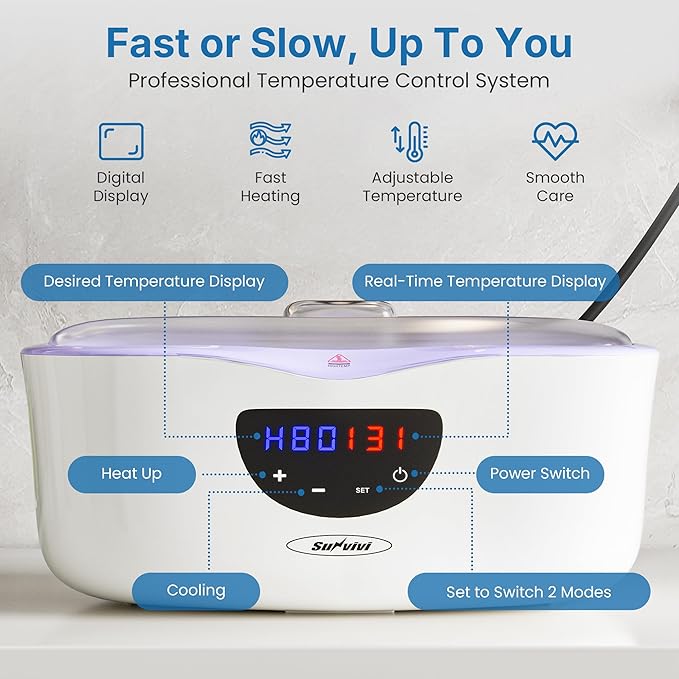 4000ml Paraffin Wax Machine for Hands and Feet, Paraffin Wax Warmer Kit with Auto-time & Temperature Control, Paraffin Bath Machine for Hands w/ 8Pack Refills, Purple