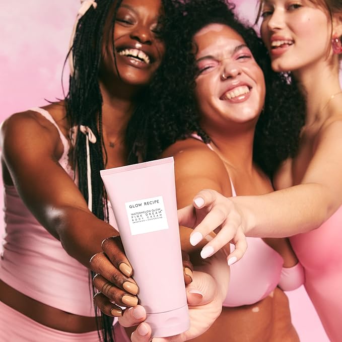 Glow Recipe Watermelon Glow Pink Dream Body Cream - Hyaluronic Acid for Skin Barrier Repair - Non Greasy Body Cream Brightening Moisturizer with Watermelon Seed Butter + AHA's (200ml)