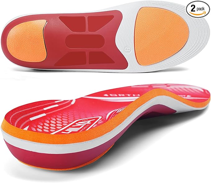 220lbs+ Plantar Fasciitis Relief Foot Pain Arch Support Insert Orthotics Insole, Women Men Shoe Inserts for Standing All Day, Comfort Work Boot Insole Flat Feet Heel Spur Size 7, 260MM