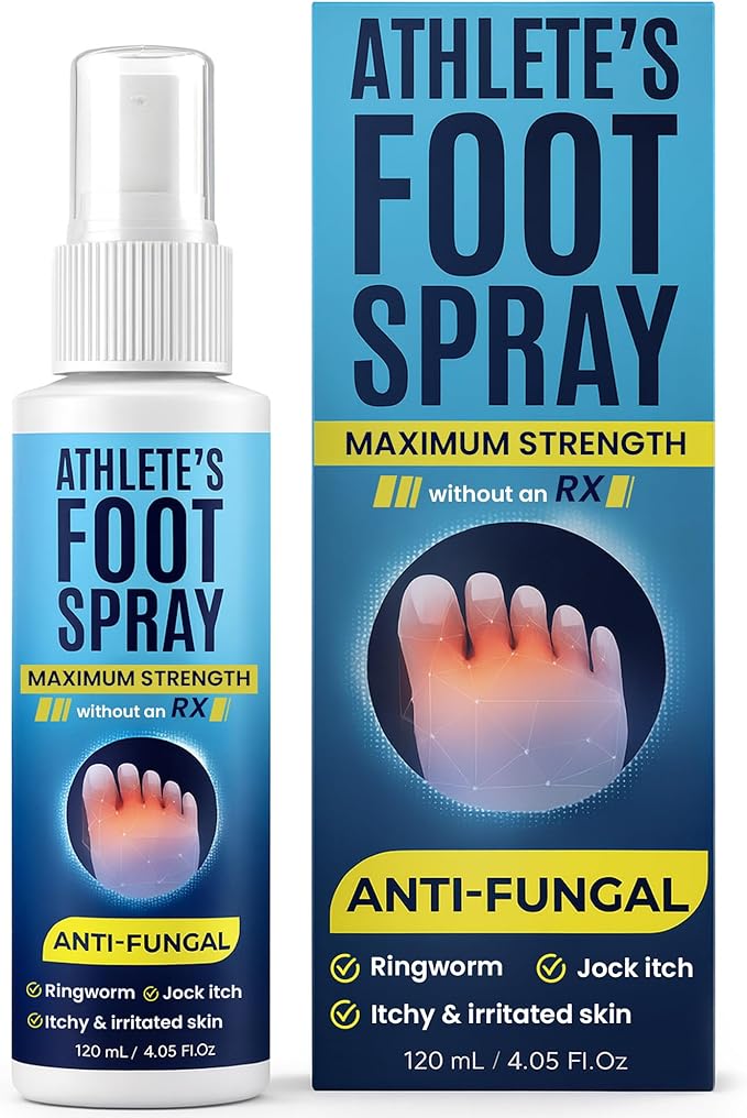 Athlete’s Foot Spray With Tea Tree Oil | Antifungal Treatment for Athlete’s Foot, Jock Itch, Ringworm | Soothes Itchy, Irritated Skin on Feet, Groin & Inner Thighs | Relieves Burning | 120ml