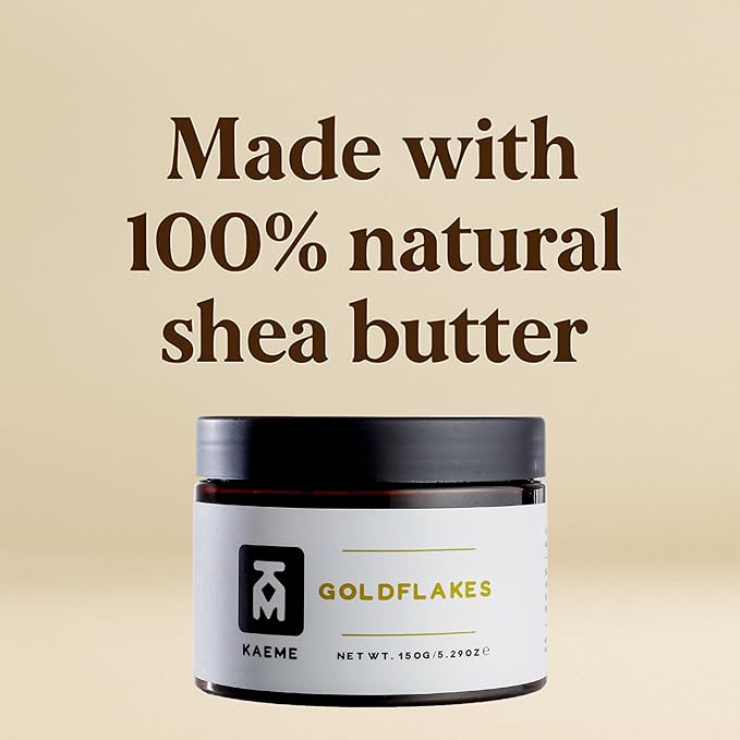 Kaeme Goldflakes Whipped Shea Body Butter Moisturizer For Whole Body, Skin, Hand, Hair, Scalp, For Men and Women, Made with Raw Organic African Shea Butter with Natural Coconut Oil(10.5oz/300g jar)