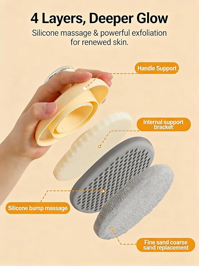 New Deep Exfoliating Body Scrubber, Upgraded Traditional Exfoliating Body Scrubber & Glove, Deep Exfoliating Bath Sponge for Women and Man, Body Brush, Exfoliator & Dead Skin Remover
