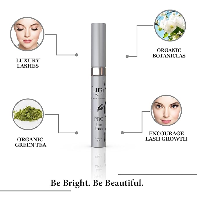 Lira Clinical Pro Lux Lash - Eyelash Growth Serum with Plant Stem Cells - Eyelash Enhancing Serum to Promote Longer and Thicker Eyelashes - Non-Prostaglandin and Paraben-Free - 0.17 Ounce