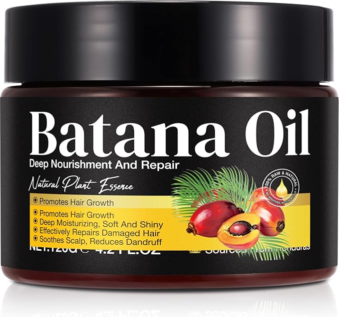 Batana Oil for Hair Growth - 100% Pure Batana Oil - Dr. Sebi B-atana O-il from Honduras - Raw B-atana O-il for Hair Growth - Moisturizes H-air & Scalp -Promotes H-air thickness for Men & Women