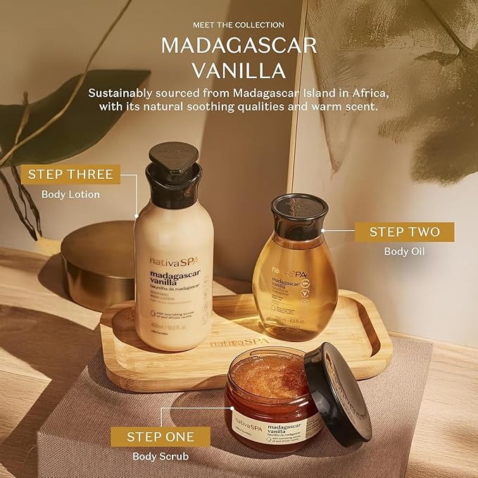 Nativa SPA by O Boticário, Madagascar Vanilla Body Oil, Soothing & Moisturizing, 6.8 Ounce