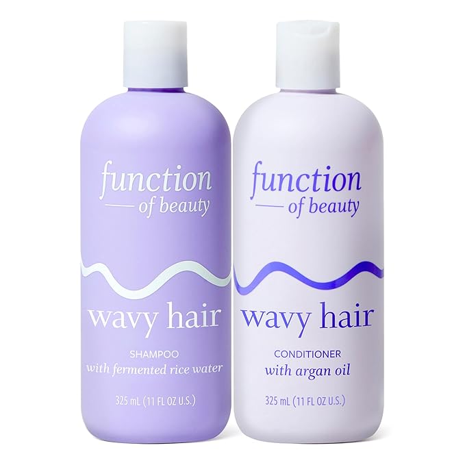 Function of Beauty Wavy Hair Shampoo & Conditioner Set - Sulfate-Free Shampoo & Conditioner Duo for Natural Wavy Texture - Lightweight, Anti-Frizz, Strengthening & Hydrating - Hair Care Products