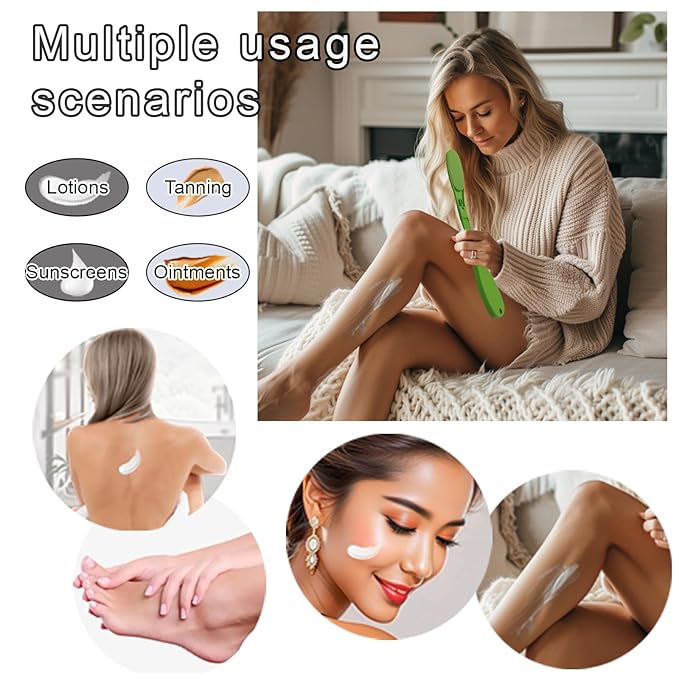 SFFTCYY&ZGTJ Back Scratcher for Women,Tanning mitt,Lotion applicator for Back,Back Washer,Foldable,Portable,Handicap Accessories for Daily Living,Lotion Back applicator,Green