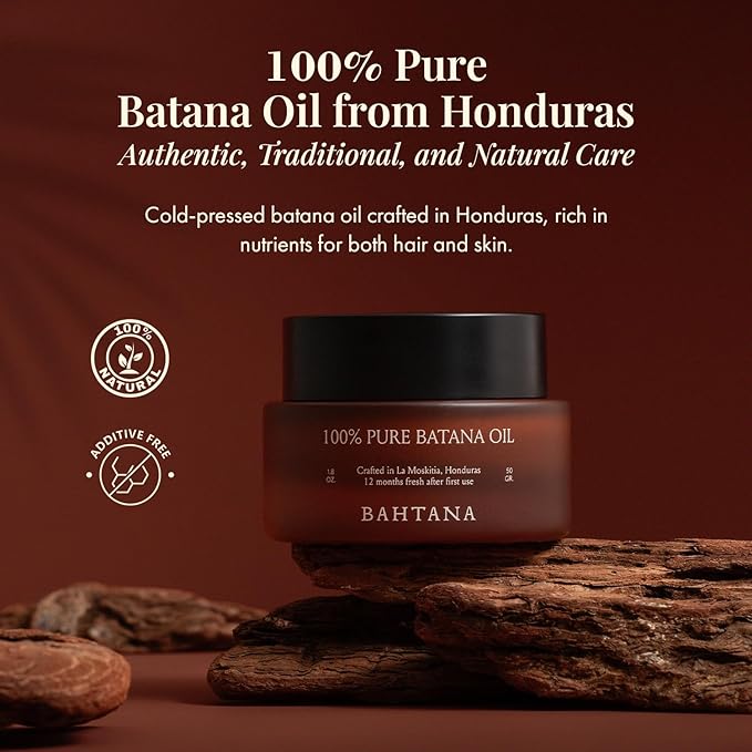 100% Pure Batana Oil - Nourishing Hair & Skin Treatment for Growth, Strength & Moisture- Batana Oils for Soft, Shiny Hair & Glowing Skin- Oil for Daily Use- Restores Hairs & Skins Naturally