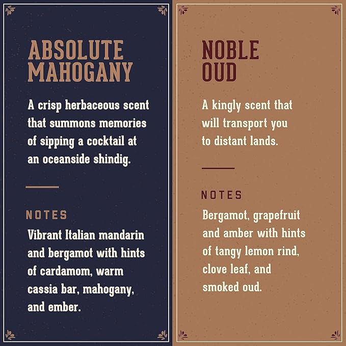 18.21 Man Made Noble Oud & Absolute Mahogany Beard, Hair & Skin Oil 2-Set Bundle, All Hair & Skin Types for Men, Strengthens and Moisturizes in a Manly Aroma