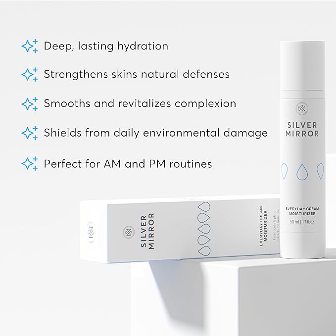 Skincare Set, Everyday Cream Cleanser 5 fl oz, Everyday Cream Moisturizer 1.7 fl oz, Hyaluronic Acid Face Serum 1 fl oz, for All Skin Types, Skincare Solution