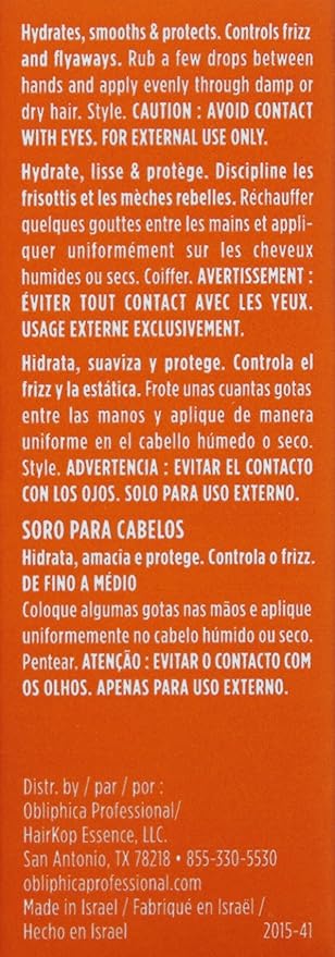 Obliphica Seaberry Leave in Hair Serum for Fine & Medium Hair - Vitamins and Omegas for Frizz Free & Nourished Hair - Hair Serum for Dry Hair and Growth - 0.5 Fl Oz