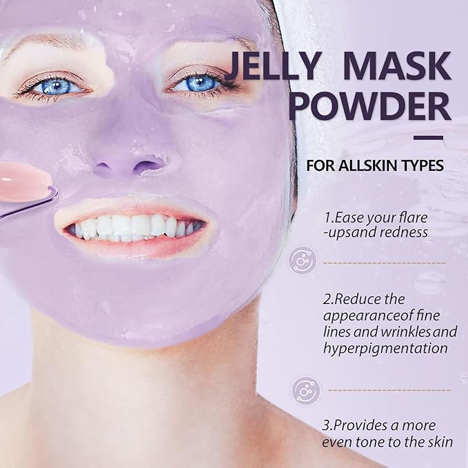 Jelly Mask for Facials, Hydrating & Moisturizing Peel-Off Rubber Gel Face Mask, Skin Care for Deep Hydration & Glow, 23 Fl Oz Jar Professional Spa Use for All Skin Types with Lavender essence