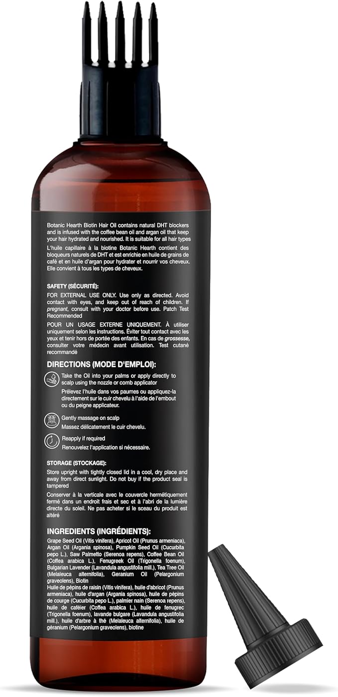 Botanic Hearth Biotin Oil for Hair Growth (6.7 fl oz)| Nourishing and Strengthening Hair Treatment for Thicker, Healthier|Looking Hair | Paraben Free | Suitable for All Hair Types