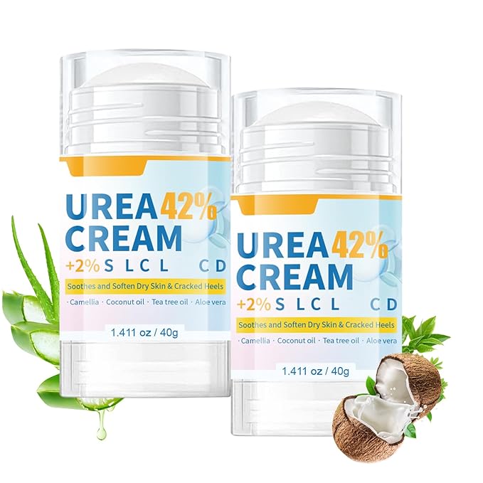 Urea Cream 42 Percent for Feet Maximum Strength - 2Pcs Hydrating Foot Stick Heel Balm for Smooth Skin- Foot Lotion Balm for Dry Rough Cracked Hands Knee Elbow Heel Stick for Women Men - 1.41oz / 40g