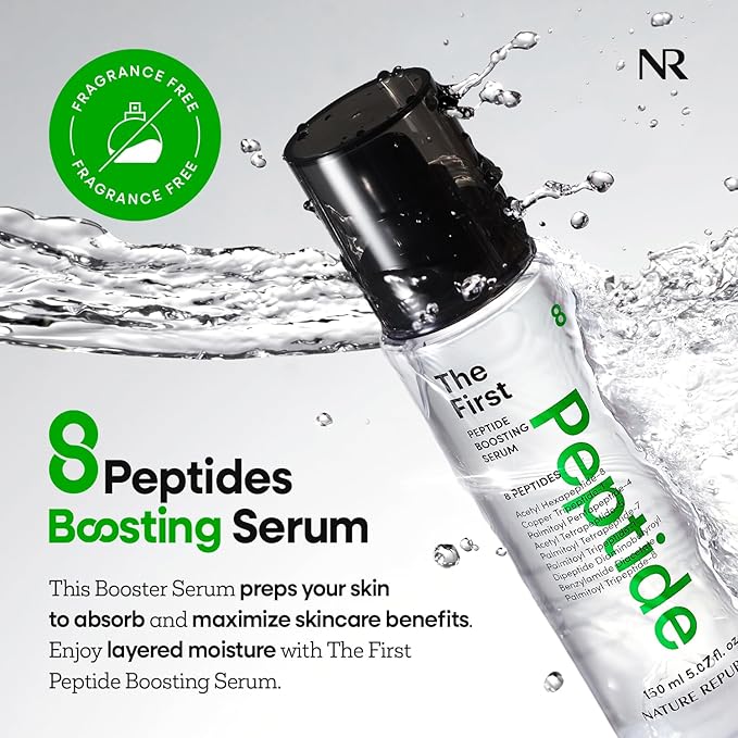 Nature Republic The First Peptide Boosting Serum – Niacinamide, Adenosine, Hydrating & Firming Facial Serum, for Uneven Skin Tone, Korean Skincare, 150ml / 5.07 fl oz