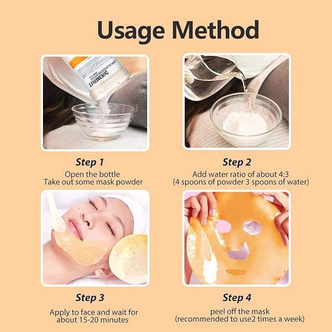 Jelly Mask for Facials, Hydrating & Moisturizing Peel-Off Rubber Gel Face Mask, Skin Care for Deep Hydration & Glow, 23 Fl Oz Jar Professional Spa Use for All Skin Types with Turmeric essence