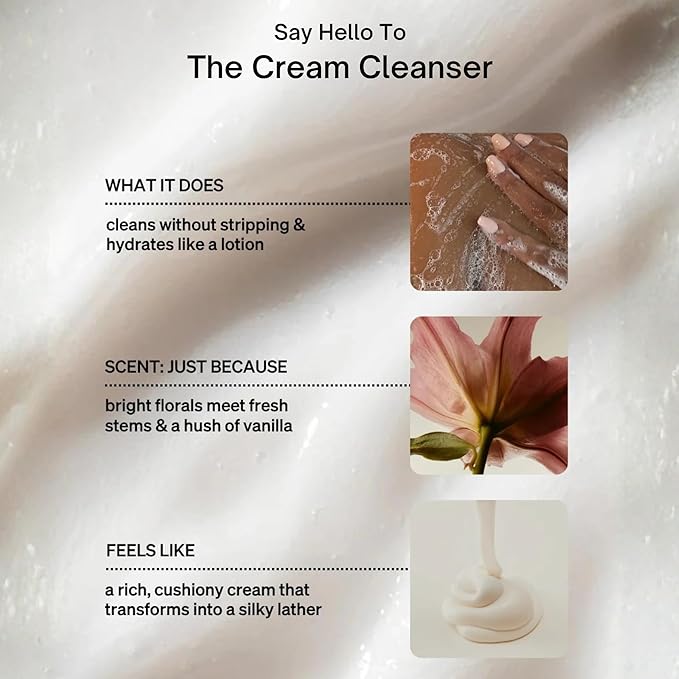 Loved01 Face & Body Cream Cleanser, John Legend Skincare, Gentle Daily Wash for All Skin Types, Hydrating & Moisturizing Cream-to-Clean Formula, Fresh Floral Scent, 2-Pack (6 oz Each)