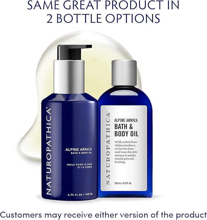 Naturopathica Alpine Arnica Bath & Body Oil, Daily Body Oil to Support Joint and Sore Muscle Relief, Soothing Body Moisturizer for Men and Women, 4.7 fl oz