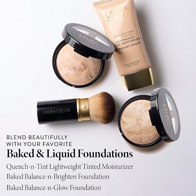 LAURA GELLER NEW YORK Retractable Airbrush Kabuki Brush for All Face Makeup & Foundation for Liquid, Cream and Powder Face Makeup With Aluminum Handle