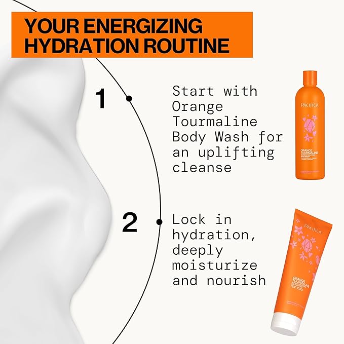 Pacifica Orange Tourmaline Body Butter – Super Hydrating Moisturizer for Dry Skin, Ultra-Rich Cream with Shea Butter & Vitamin E, Clean Beauty, Vegan, Cruelty-Free, Citrus Scent, 6 oz