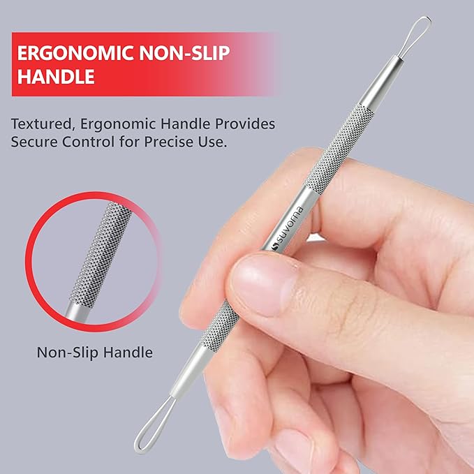 Suvorna White Head Remover for Face, Pimple Extractor, Pimple Popper, Whitehead Remover for Face, Comedone Extractor Tool, Pimple Extractor Tool, Pimple Popper Tool