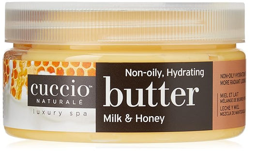 Cuccio Naturale Butter Blends - Ultra-Moisturizing, Renewing, Smoothing Scented Body Cream - Deep Hydration For Dry Skin Repair - Made With Natural Ingredients - Milk & Honey - 8 Oz