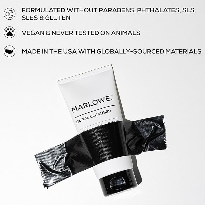 MARLOWE. Face Cleanser & Moisturizer Skin Care Duo, No. 121 Facial Cleanser 6 oz & No. 123 Facial Moisturizer 6 oz with Green Tea & Deep Sea Algae Extracts, Purifies, Hydrates, Refreshes & Soothes