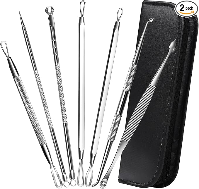 Teenitor 7 in 1 Pimple Popper Tool Kit - Blackhead Remover, Pimple Extractor, Comedone Extractor for Face