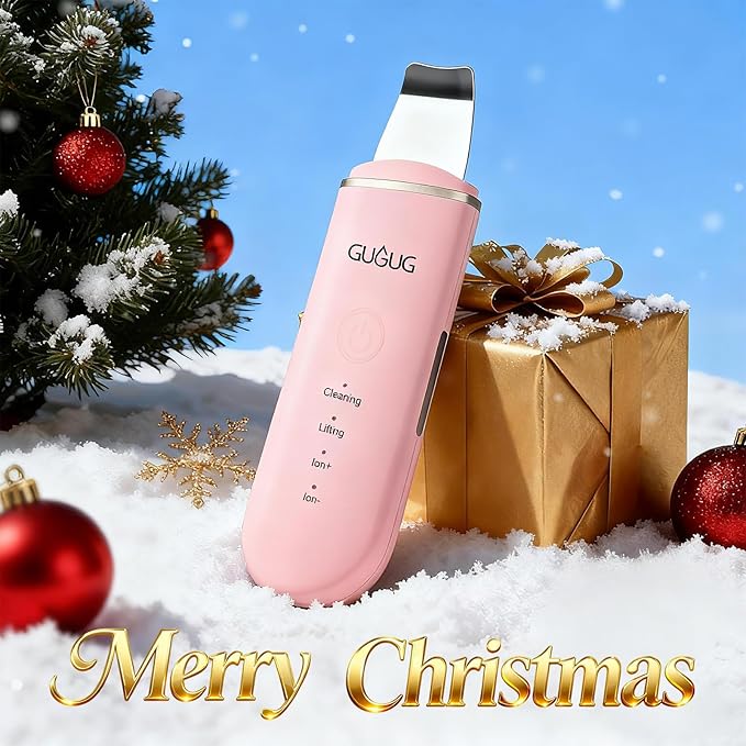 GUGUG Skin Scrubber Face Spatula Skin Spatula Pore Cleaner Blackhead Remover Tools for Facial Deep Cleansing-4 Modes, Pink